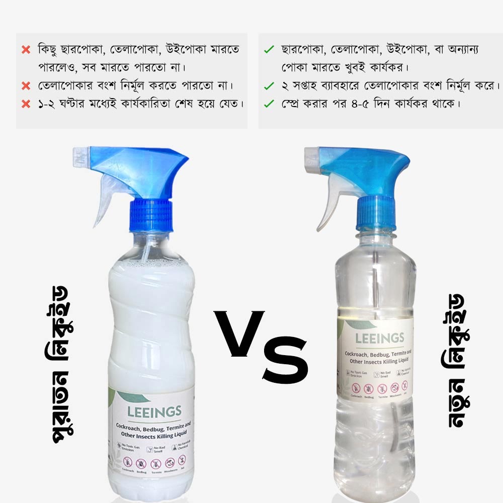 Insect Killing Liquid (Pest Control) - 500 ML - তেলাপোকা, ছারপোকা, উইপোকা ও অন্যান পোকা মারার লিকুইড - Image 2